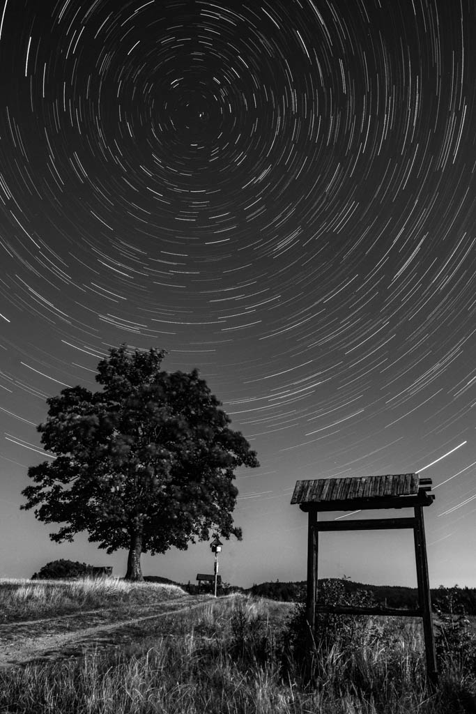 Star trails above Bludný